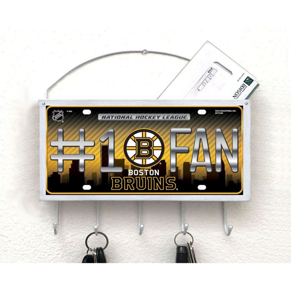 Boston Bruins Mail Organizer, Mail Holder, Key Rack, Mail Basket, Mailbox, NHL